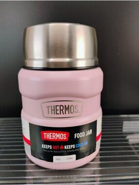 Thermos Stainless Steel Food Jar Pink 16oz Vacuum Insulated Durable